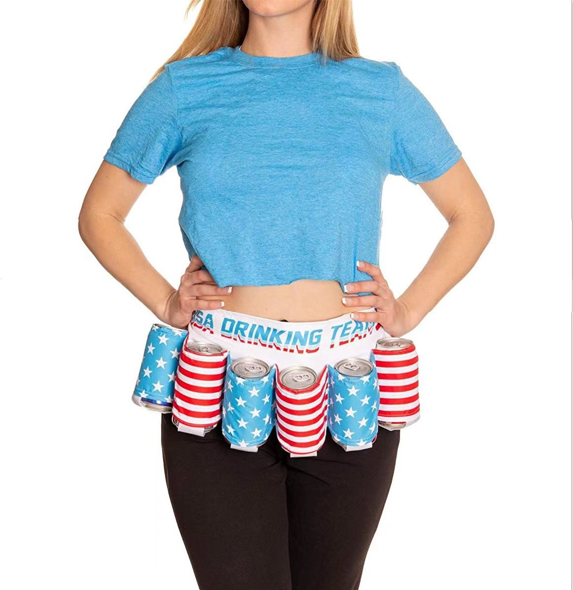 Novelty Beer Belt Holster (6-Pack) – Adjustable Belt – A Must-Have for BBQs and July 4th Parties