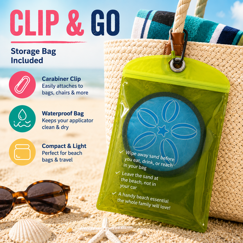 Must-Have Beach Sand-Removal Bag — Gentle, skin-friendly formula featuring seven natural ingredients and coconut oil; talc-free—an essential for your beach trip.