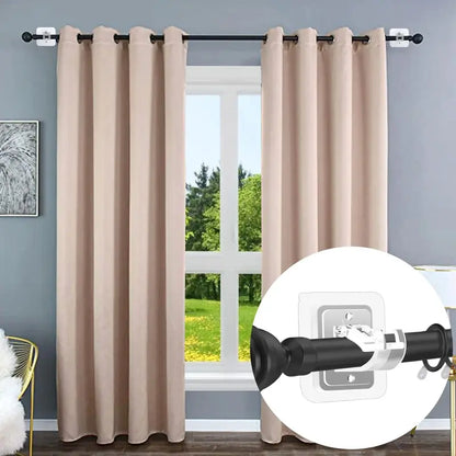 A set of 8PCS Curtain Rod Brackets with Clips-Multifunctional Adjustable Hook🪟