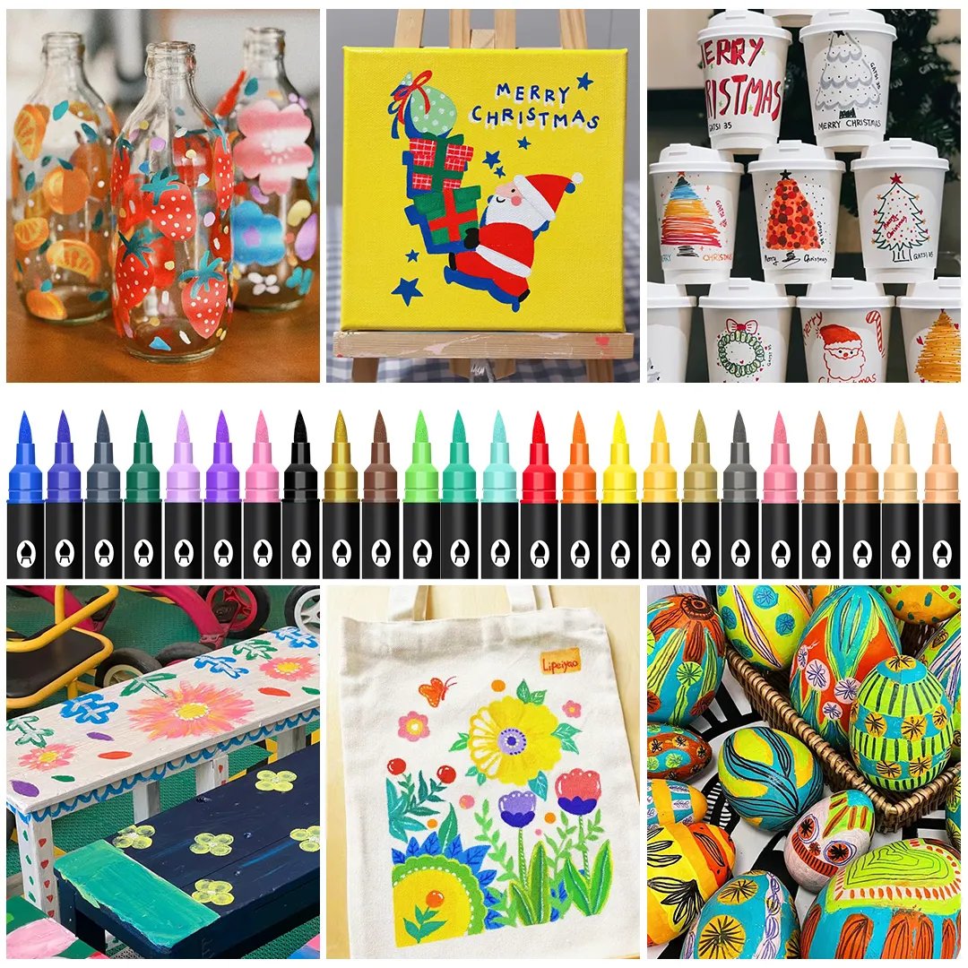 🔥Promotion-49%OFF - Dual Tip Acrylic Paint Pen Marker - 24/48/72 Colours