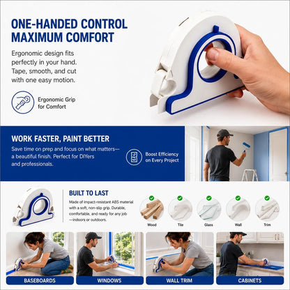 🎨 3-in-1 Painter's Tape Applicator – Perfect Paint Lines Made Easy ⭐
