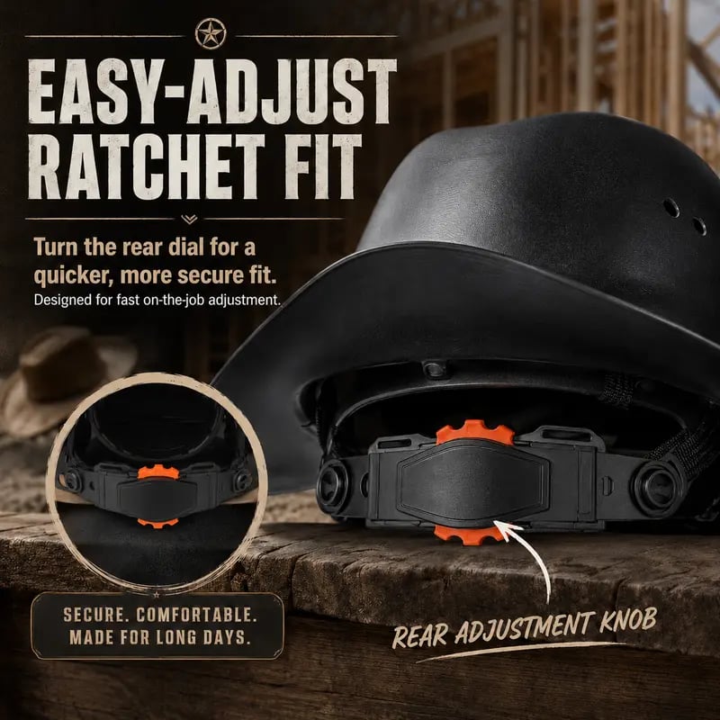 💯 Western Cowboy Hard Hat, Vented Wide Brim Safety Helmet for Construction & Ranch Workers