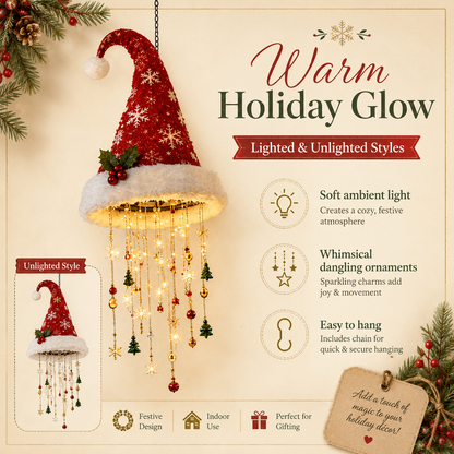 🔥Today 49% OFF🎅 Lighted Santa Hat Hanging Chandelier 🎄