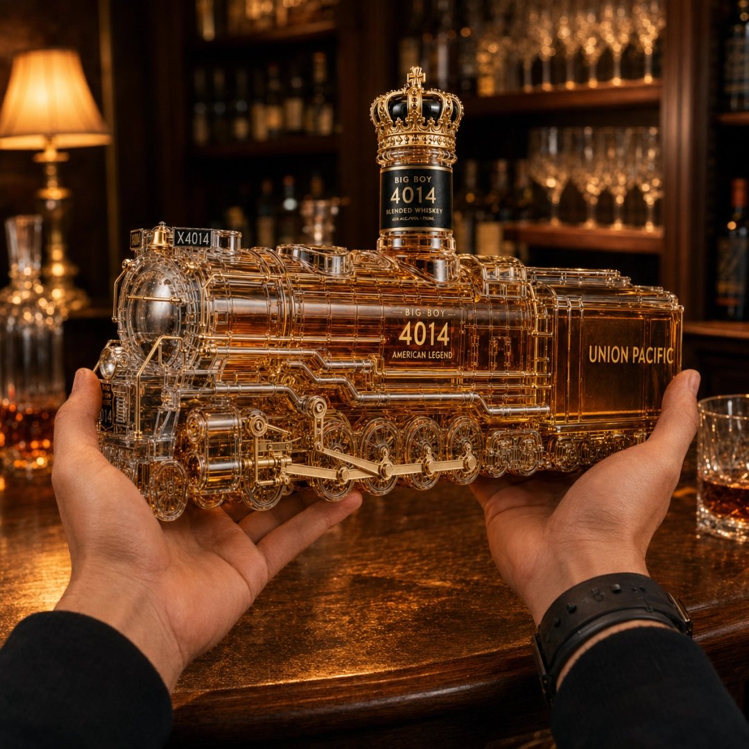 🚂 Vintage Steam Locomotive Decanter – 750ml Collectible Bar Display Bottle