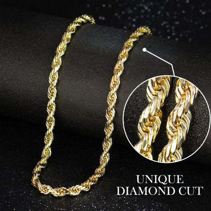 ✨ Diamond-Cut Rope Chain – 10mm Stainless Steel Statement Necklace