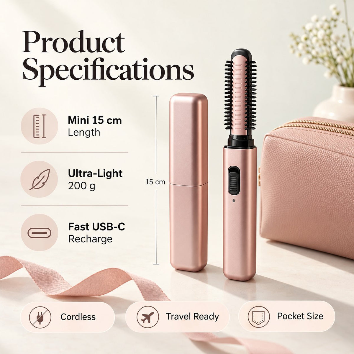 🔥Cordless Ceramic Hair Curler – Fits in Any Bag👜