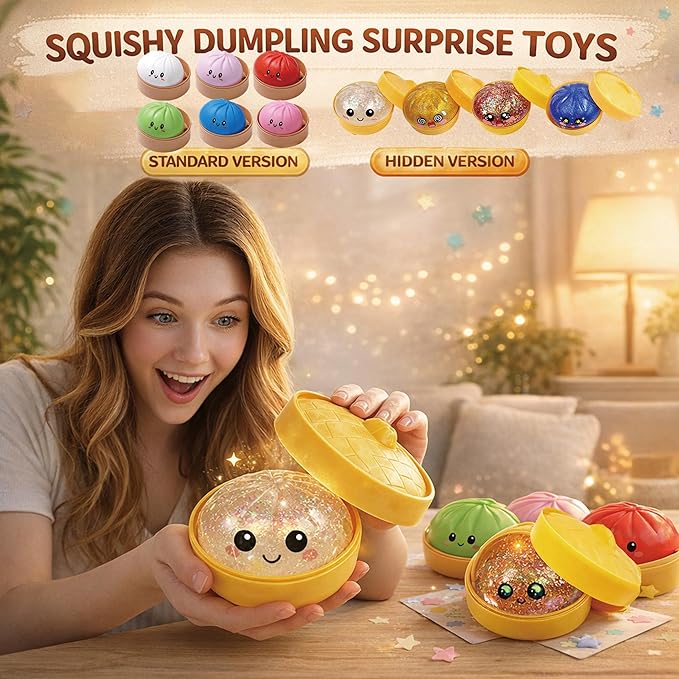 Cute Dumpling Squeeze Toy with Steamer