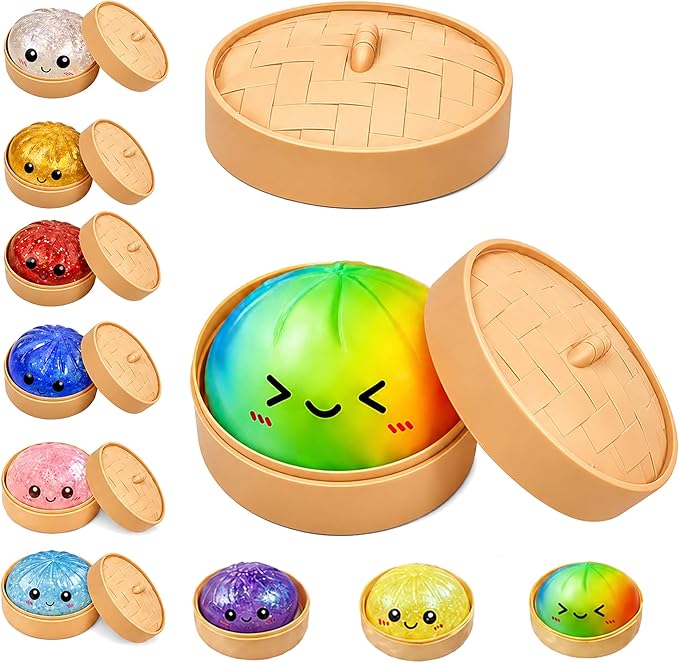 Cute Dumpling Squeeze Toy with Steamer