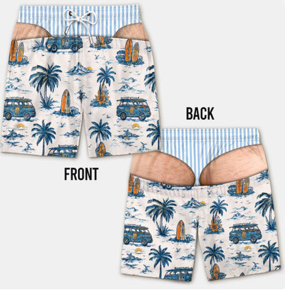 Funny Patriotic Men’s Swim Trunks – Freedom & Chill Summer Beach Shorts 🏖️