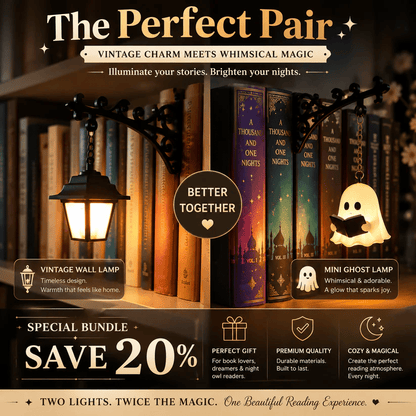 🔥 2026 Hot Sale | Ghost Bookshelf Lantern for Cozy Reading Corners 👻📚