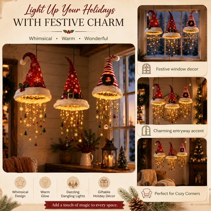 🔥Today 49% OFF🎅 Lighted Santa Hat Hanging Chandelier 🎄
