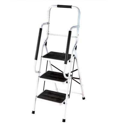 3 or 4 Step Folding Ladder with Handrails