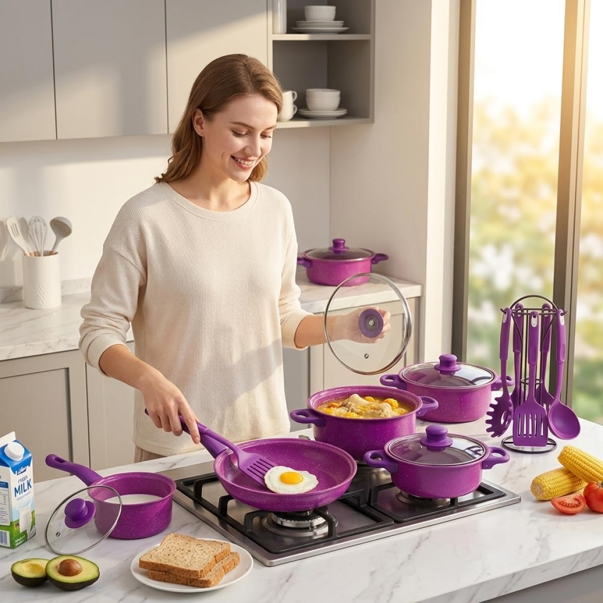 13-Piece Non-Stick Cookware Set | Premium Kitchen Pots & Pans