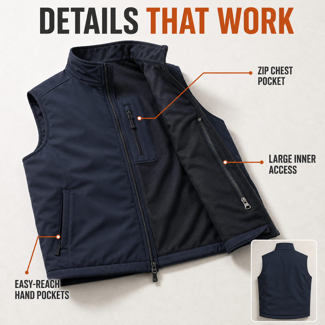 Men’s Everyday Concealment Vest – Dual-Side Built-In Holster & Inner Storage