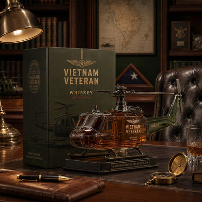 🎖️Vietnam Veteran  Military Helicopter 1965-1975 Whiskey Bottle