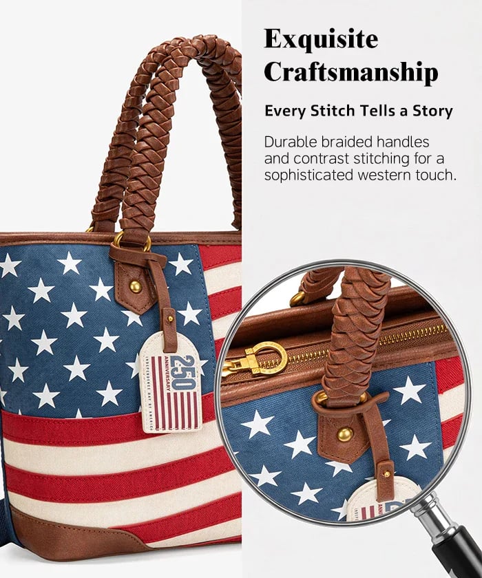 Vintage American Flag Tote Bag