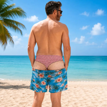 Funny Patriotic Men’s Swim Trunks – Freedom & Chill Summer Beach Shorts 🏖️