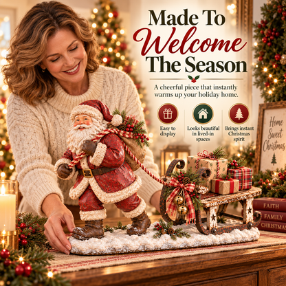 🎁 Santa’s Christmas Sleigh Farmhouse Table Decor