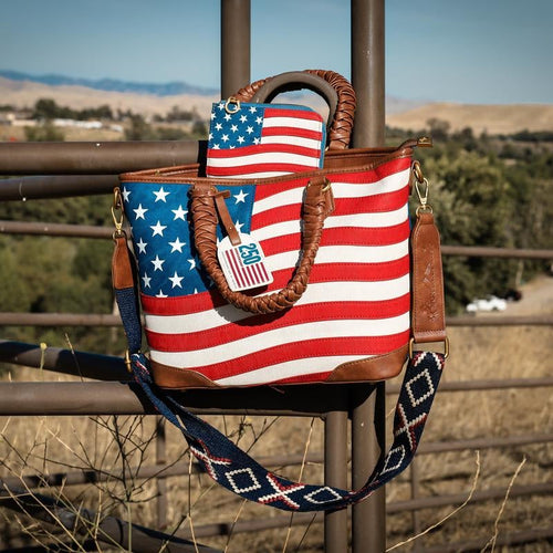 Vintage American Flag Tote Bag