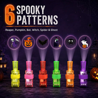 🎃🍬24PCS Halloween Finger Projectors – Fun Party Favor Lights