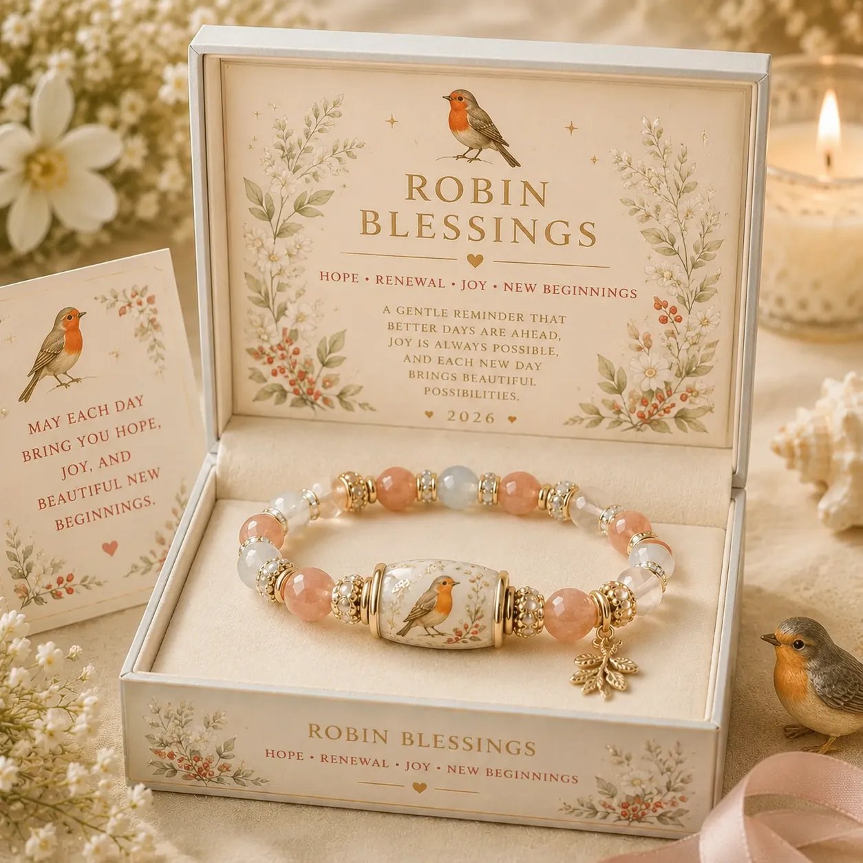 ❤ Cardinal Remembrance Bracelet – Meaningful Red Bead Keepsake Gift