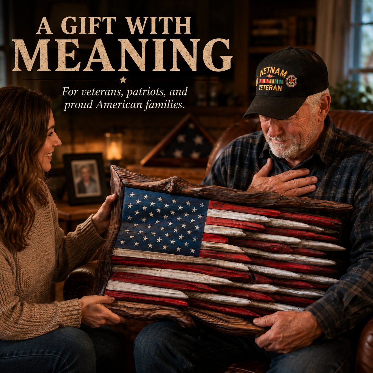 "The Battle Worn" Flag,3D Iron Patriotic Tattered Great of Honor Office Wall Art Decoration, Indoor Outdoor Yard Farmhouse Patio for Patriots Family Friends Soldiers.