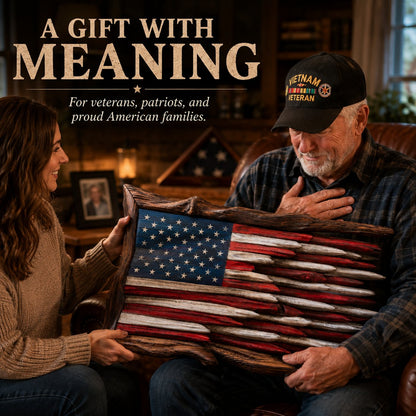 "The Battle Worn" Flag,3D Iron Patriotic Tattered Great of Honor Office Wall Art Decoration, Indoor Outdoor Yard Farmhouse Patio for Patriots Family Friends Soldiers.