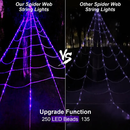 🕷️Spider Web with LED Lights for Halloween