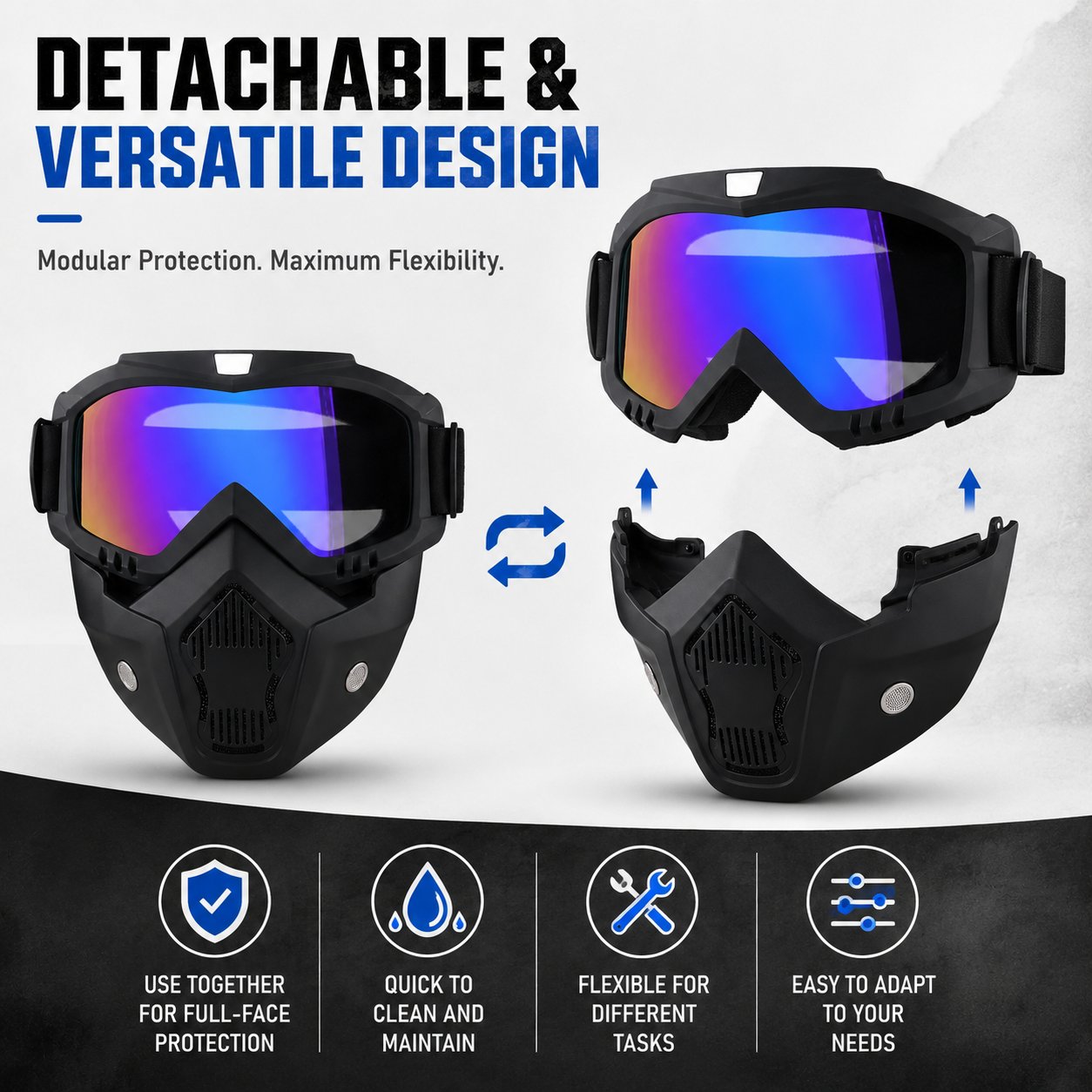 🤿 Auto-Darkening All-Terrain Safety Mask | Anti-Fog & Dustproof All-in-One Shield
