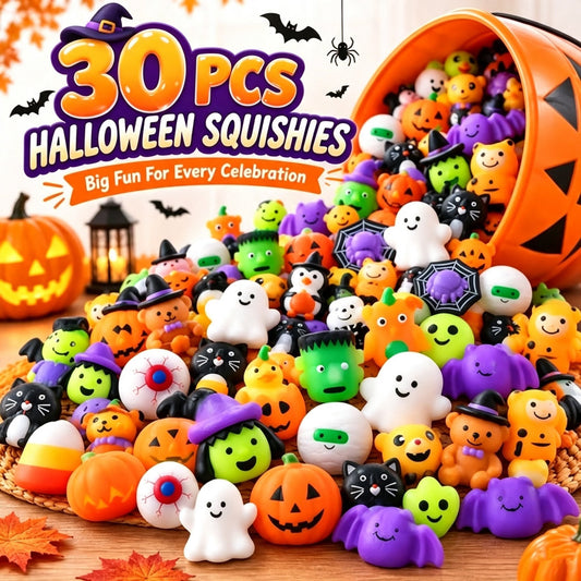 🎃 Bulk Halloween Mini Squishy Toys – 30/50/100PCS Party Favors for Kids