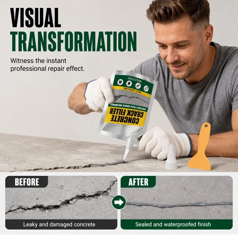 🛠️ Waterproof Concrete Crack Filler for Concrete Repair