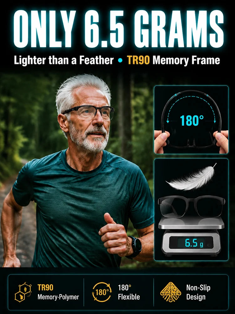 🔥 AI Smart Glasses with Real-Time Translation, Smart Zoom & Solar-Powered Color-Changing Lenses 👓