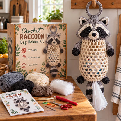 🧶🐔 DIY Crochet Animal Bag Holder Kit – Cute & Practical Kitchen Organizer