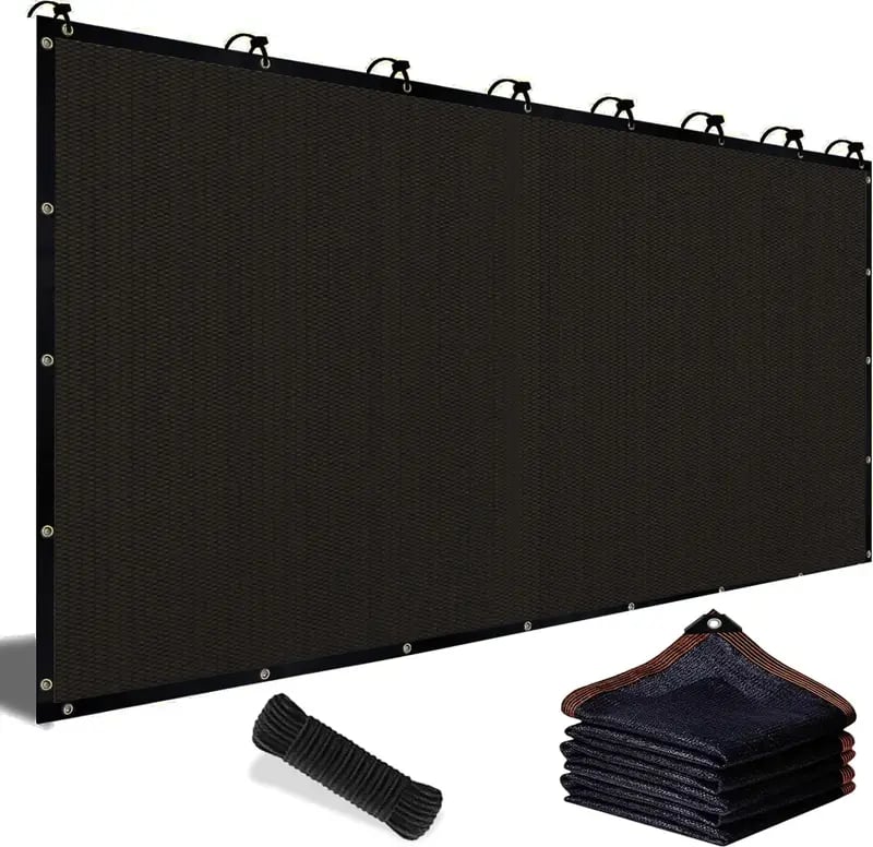 90% Blackout Cloth (Black) - 10 x 13ft UV-Resistant Shade Net with Reinforced Rivets,