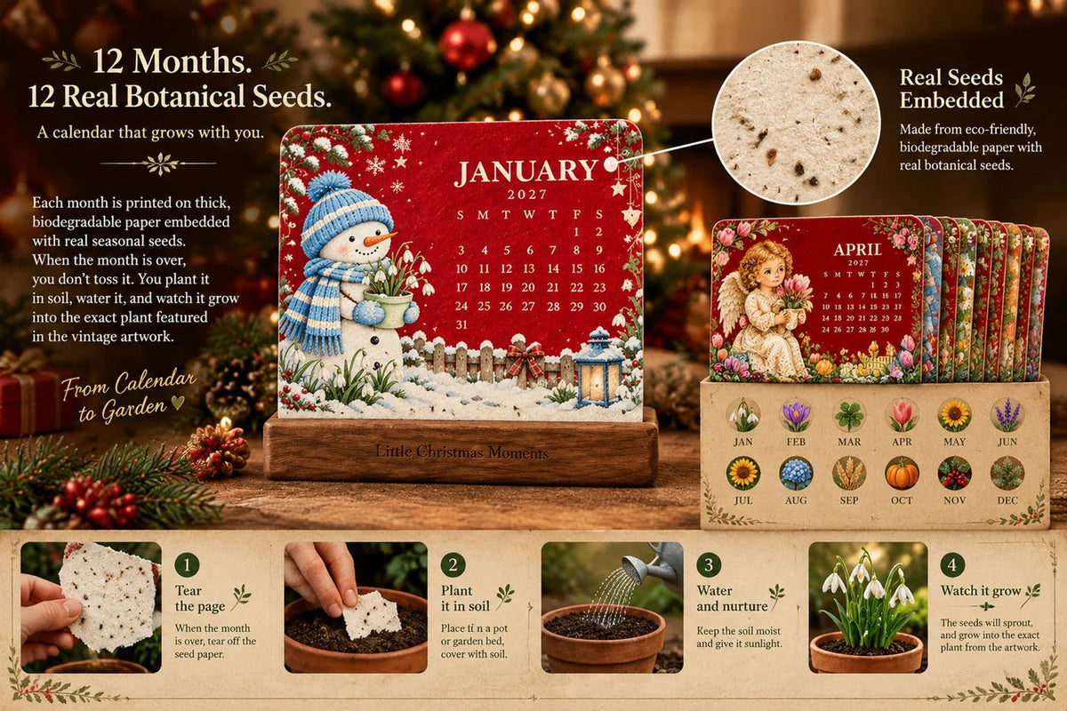 🌱 2027 Plantable Seed Calendar – Botanical Art