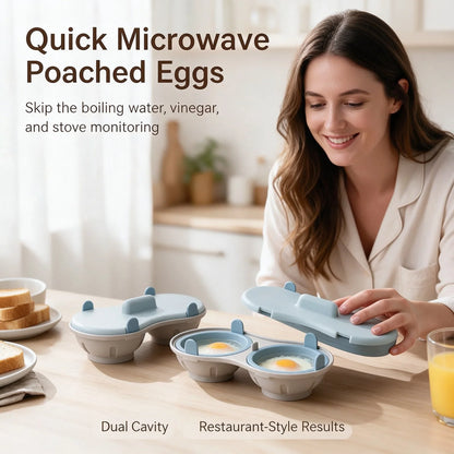 🍳 2-Egg Microwave Poacher – Perfectly Poached Eggs Made Easy in Minutes! ✨