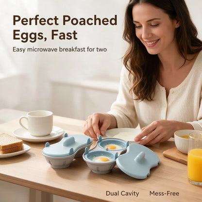 🍳 2-Egg Microwave Poacher – Perfectly Poached Eggs Made Easy in Minutes! ✨