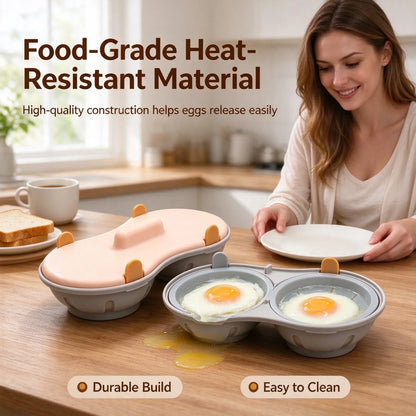 🍳 2-Egg Microwave Poacher – Perfectly Poached Eggs Made Easy in Minutes! ✨