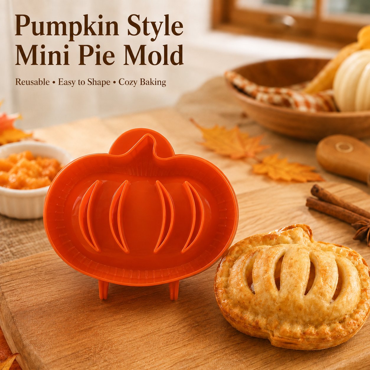 🥧 Beginner-Friendly Mini Hand Pie Press Mold – 6 Fun Shapes for Easy Homemade Pastries 🍎