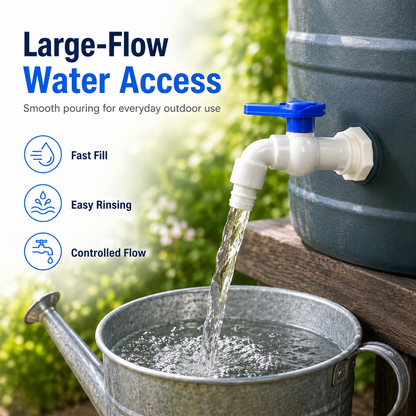 Rain Barrel Spigot Kit | Leak-Proof PVC Faucet with Complete Installation Set