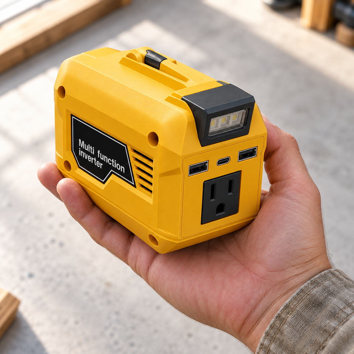 🔥🔋 250W Peak Power Tool Battery Inverter – Portable AC & USB Power Adapter