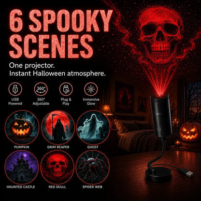 🎄👻 ✨Plug & Play HD Holiday Projector for Christmas & Halloween Decor