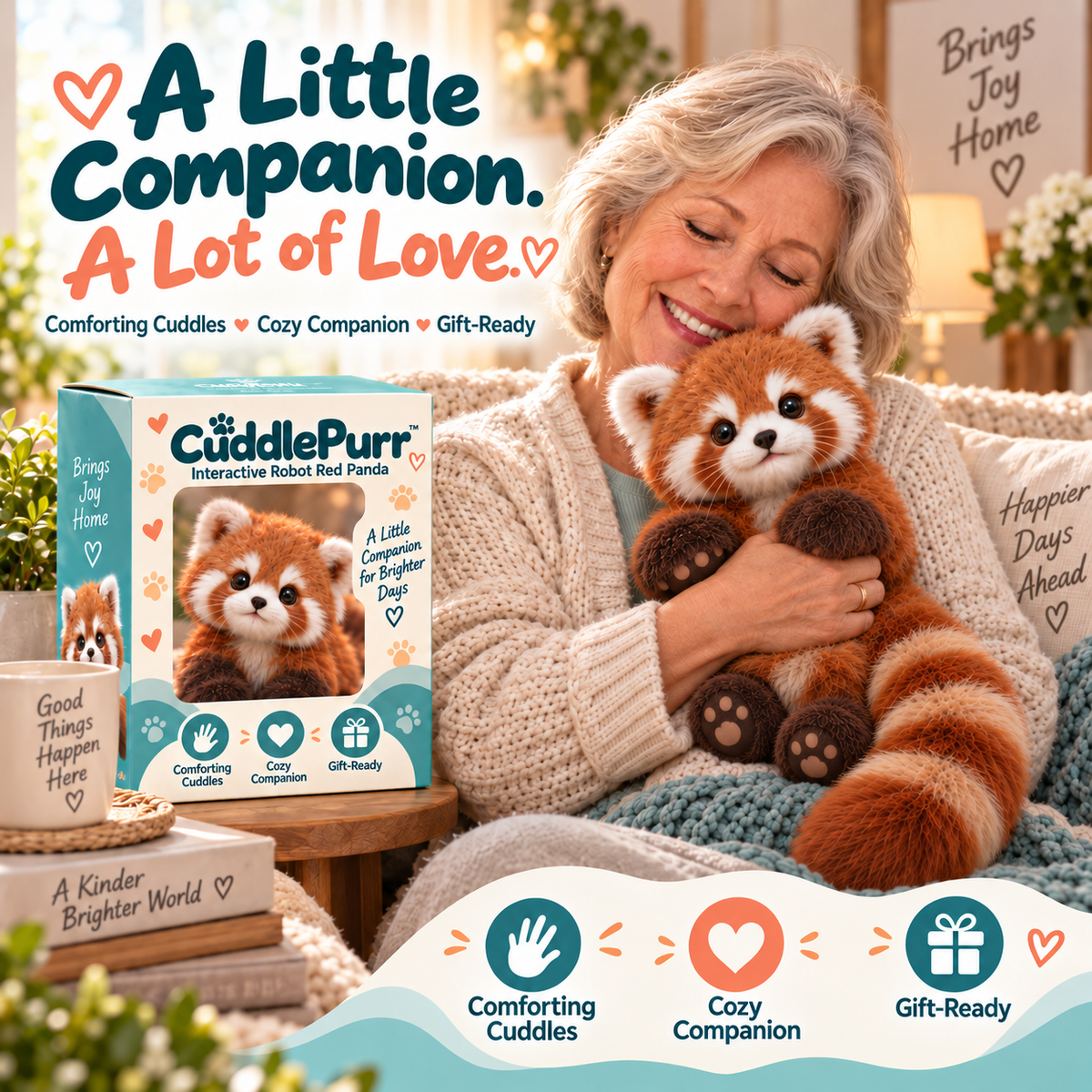 🔥Last Day 49% OFF🐾🧸 CuddlePurr™ Red Panda Interactive Plush Toy – Cute Companion Stuffed Animal for Kids