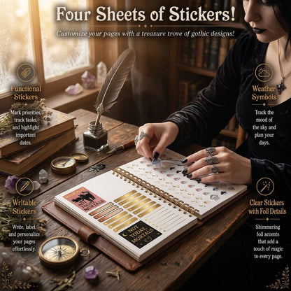 🌙2027 Gothic Weekly Planner – Waiting for the Night Moon & Witchy Organizer ✨