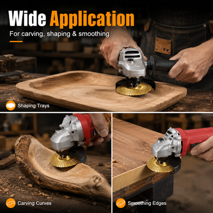 🔥 Wood Shaping Disc for Angle Grinder – Fast-Cut Carbon Steel Carving Wheel