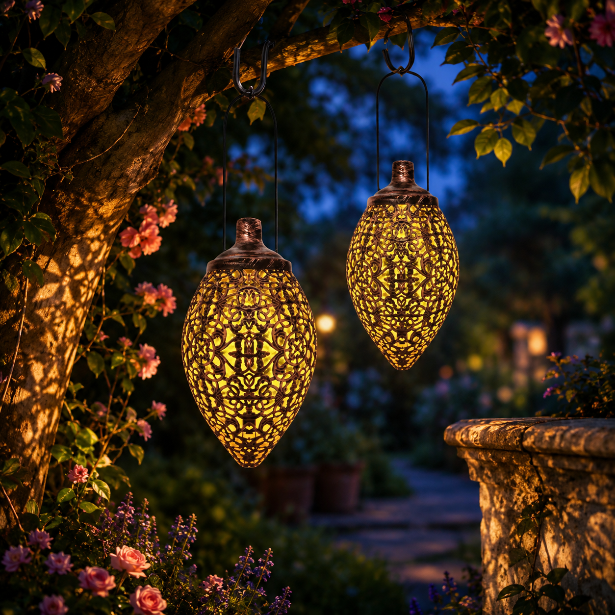 🔥50% OFF TODAY🌙Solar Powered Outdoor Lantern Waterproof Garden Decor