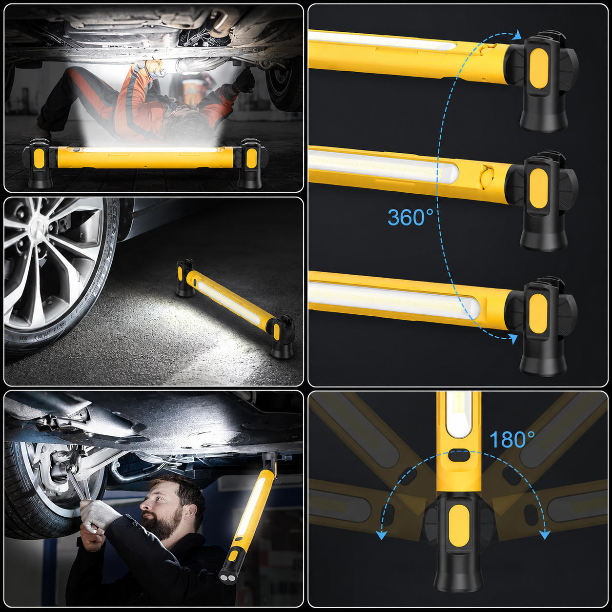 🔥 Limited Time 50% OFF  3000LM Rechargeable LED Work Light – 5200mAh Magnetic Garage Repair Light