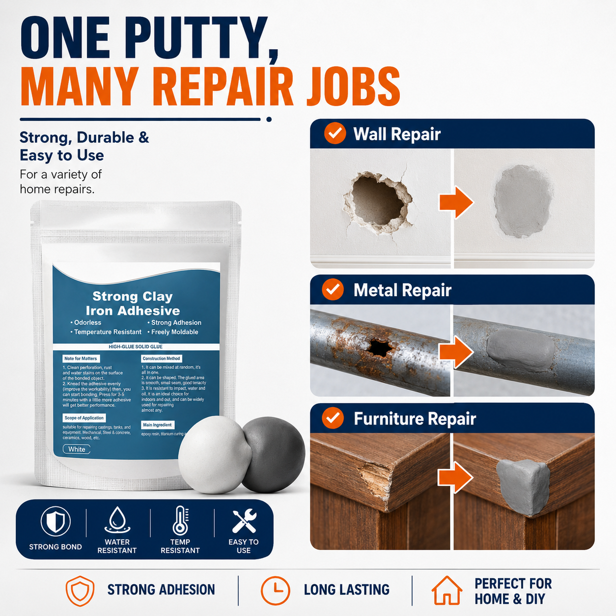 🛠️ High-Strength Repair Putty – Metal Wood PVC & Ceramic