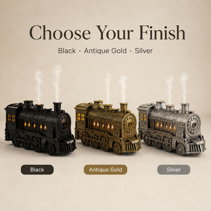 🚂 Vintage Steam Train Aroma Diffuser with Warm Light & Remote