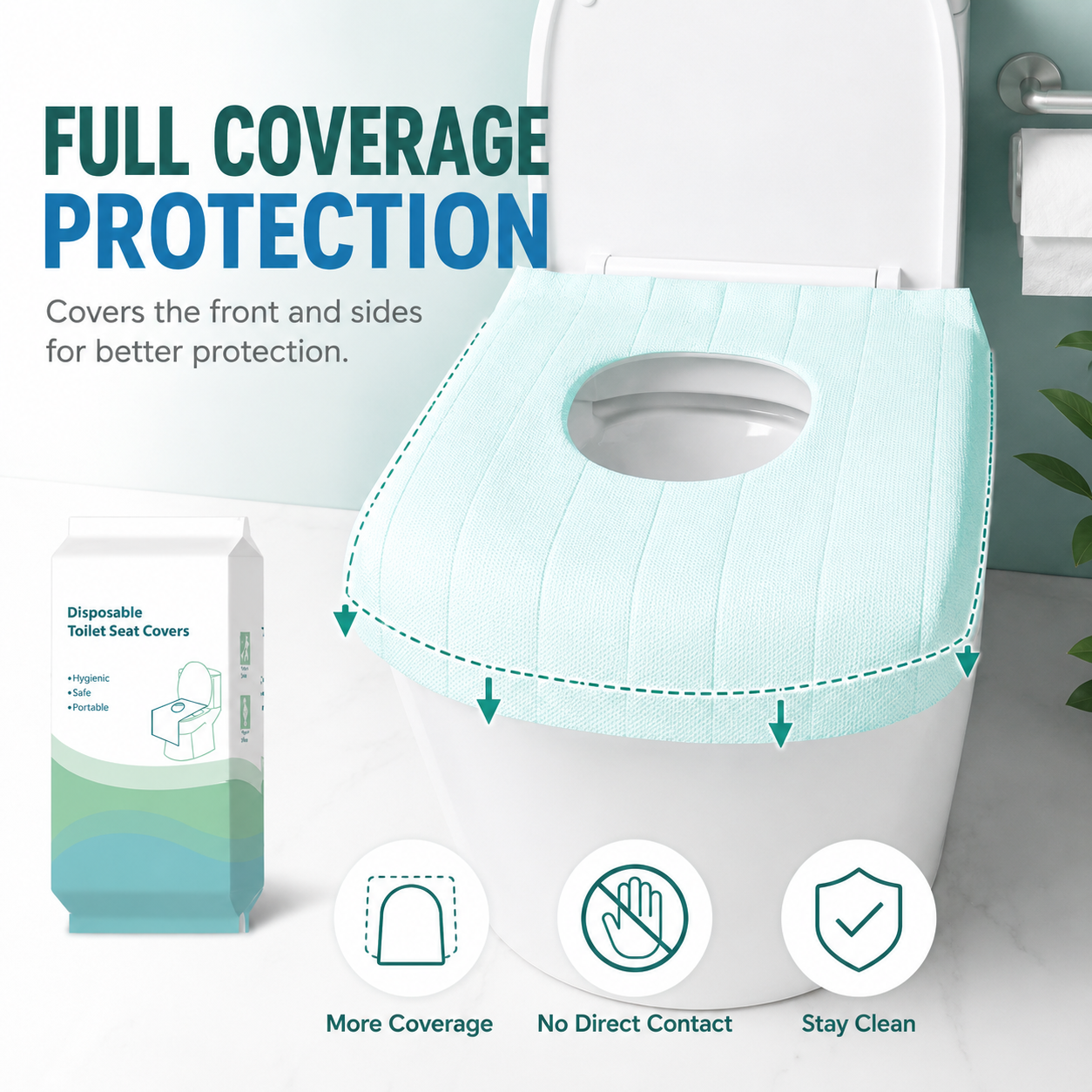 🚽 Disposable Toilet Seat Covers – Waterproof Travel Coverage